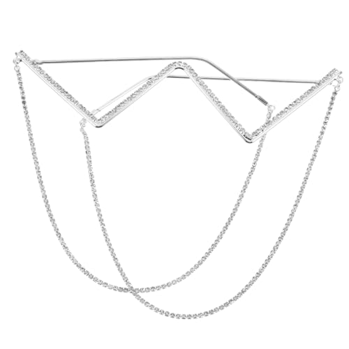 NOLITOY Half Frame Glasses Women Rhinestone Glasses Frame Decorative Eyewear Without Lenses