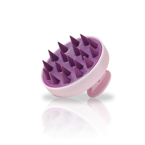 Masajeador de Cuero Cabelludo Morado de Silicona-Cepillo Cuero Cabelludo para Cabello Mojado o Seco-Cepillo Exfoliante y Masajeador Capilar para Lavar el Pelo-Estimulador Crecimiento Cabello