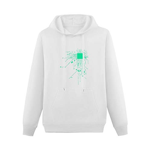 Teenager Cotton Blend Sweatshirts Sodas Computer CPU Core Heat Geek Hoodies Pullover Long Sleeve Sweatshirts White S