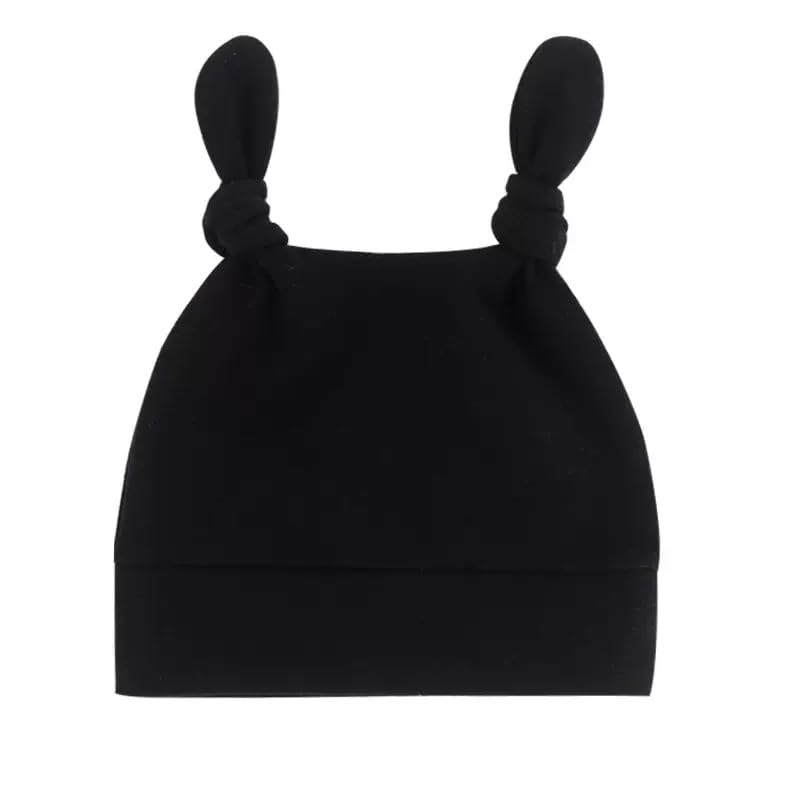 Baby Hats and Mittens Set, 4 Pairs Newborn Beanie and No Scratch Gloves, Soft Cotton Hospital Cap for Boys, Girls, Neutral