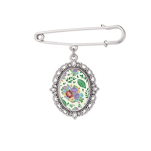 Broche fleurs chinoises japonaises taille M pour robe et chemise