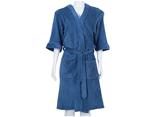 Roupão Premium Kimono Unissex Microfibra Sofisticata - Atlântica (G, Índigo)