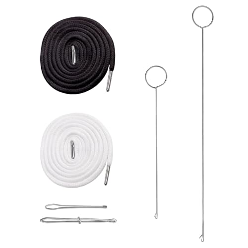 SYEYCW 6 Piezas Kit de Bucle de Costura, Incluye Pinzas de Metal, Herramienta de Loop Turner Largo con Pestillo, Cordón de Repuesto, para Lanas de la Cinta Elástica de la Cinta