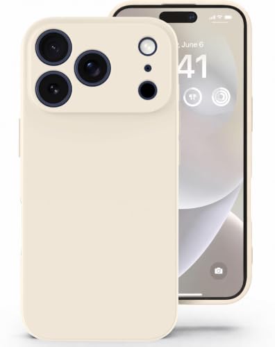 Image of DIZORO Square Microfiber Candy Case Compatible for iPhone 17 Pro Max Shockproof Slim Back Cover Liquid Silicone Case - Stone Grey