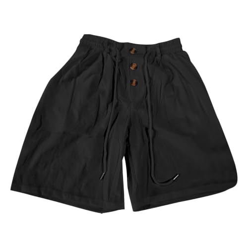 Short en lin homme respirant et léger pantalon court avec poches
