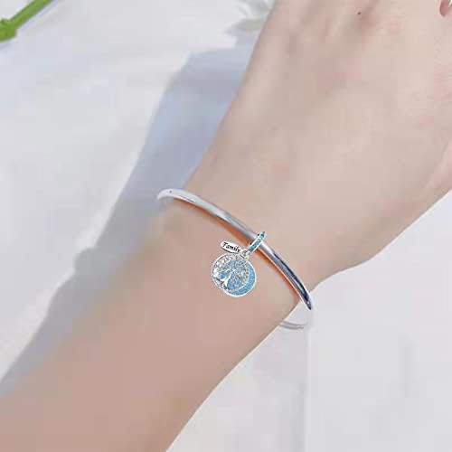 LSxAB Sparkling Tree of Life Family Charms Compatible with Pandora Bracelets