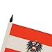 Austria with eagle Table Flag 4'' x 6'' - Austrian coat of arms Desk Flag 15 x 10 cm - Black plastic stick and base - AZ FLAG