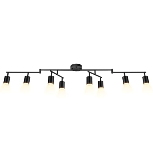 Black Track Lighting Fixture Ceiling, Modern Track Light Fixtures Kitchen, 8-Light Rotatable LED...