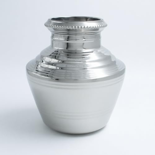 Image of Stainless Steel Utensil Kudam|Ghada|Water Pot|Pooja Kalash for Ceremonies|Ganga Kalash|Handi[Weight:220g Capacity:2L]-Stainless Steel Kudam