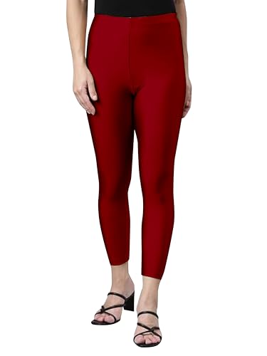 Image of TRENDMALLS Women's Microfiber Elastane Stretch Soft Cropped Leggings with Ultrasoft Waistband for Women
