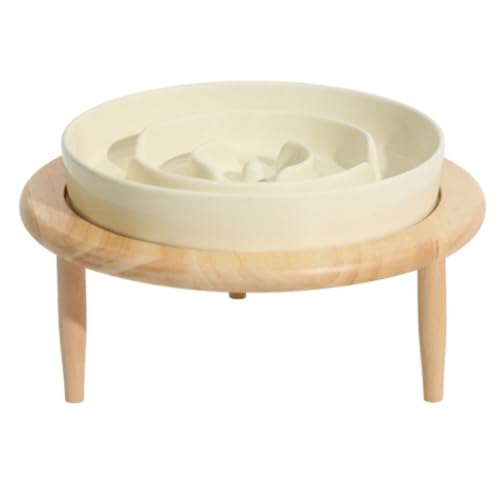 NexPon ペット食器 スロウフィーダーボウル 飲み込み防止 早食い防止 吐き戻し防止 スタンド付きボウル 犬 えさ皿 陶器 犬食器 ペット食器 餌入れ ボウル ペット用品 お手入れ簡単 ペットの健康管理 覆しない 安定感 洗いやすい 、耐久性がありお手