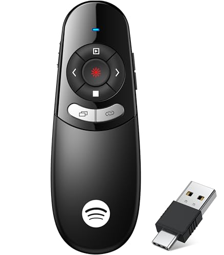 Presentation Clicker Compatible with Bluetooth 5.1 & RF 2.4GHz Dual Modes Long Range Wireless Presenter Clicker Remote Powerpoint Clicker Slide Clicker for Office Classroom Teacher Powered by AAA