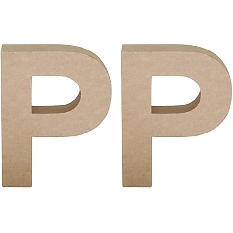 Papier Mache Letter P, 1 Count (Pack of 2), Brown Cover