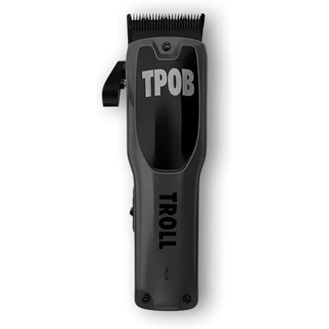 TPOB Troll Professional Barber Clipper 6800 RPM Super Torque Motor with DLC Fade Blade (Grey Clipper) Cover