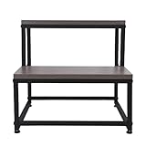 Zunate Wood Step Stool for Kids, 2 Steps with 500lbs Load Capacity, Ideal for Bathroom, Kitchen, High Bed, Safe and Sturdy Design with Electrostatic Coating