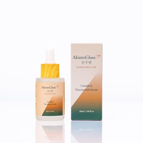 AkintoGlass Centella Niacinamide Serum – Korean Cica Serum to Calm Redness, Refine Pores & Even Tone | Niacinamide + N-Acetyl Glucosamine, Hyaluronic Acid | Fragrance-Free, Sensitive-Skin Friendly