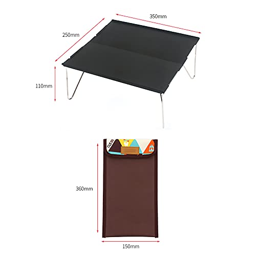 Table de camping portable pliable noire avec sac de rangement - 3