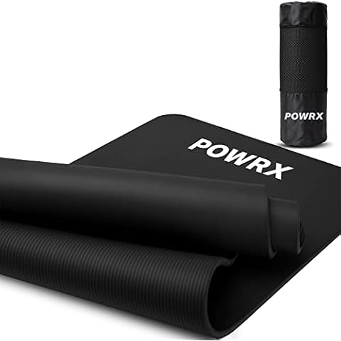 POWRX Gymnastikmatte Yogamatte inkl. Übungsposter I Trainingsmatte Phthalatfrei 183 x 60 x 1 cm I Matte hautfreundlich I versch. Farben Cover
