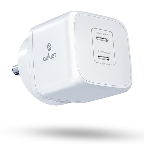 Image of 45W GaN Fast Wall Charger, with PD & PPS Support, USB 2C, 1A Port, BIS Certified,Compatible with All iPhones, iPads, Samsung Galaxy, Smartwatch and All Android Mobiles,White
