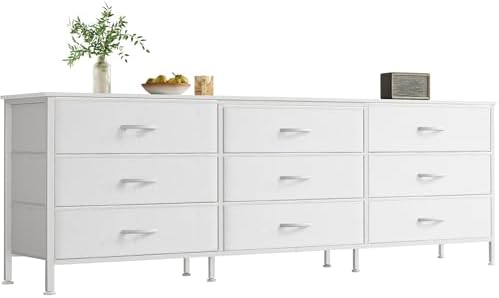 Huuger 63 Inch Dresser for Bedroom, Dresser for Closet with 9 Dra...
