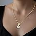 18K Yellow Gold 8.0 Carats Lab Grown Diamond Solitaire Pendant Necklace, Round Cut Solitaire, 4-Prong Setting, Jewelry for Women (E-F, VS) with18