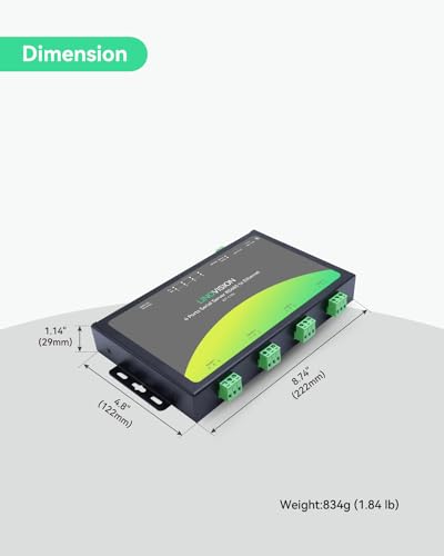 Image of LINOVISION 4 Ports RS485 to Ethernet Converter, Modbus Gateway, Modbus RTU /TCP Conversion, Edge Computing, 4-Port Serial Device Server, RS485 to TCP /IP Convertor, Processor Upgraded