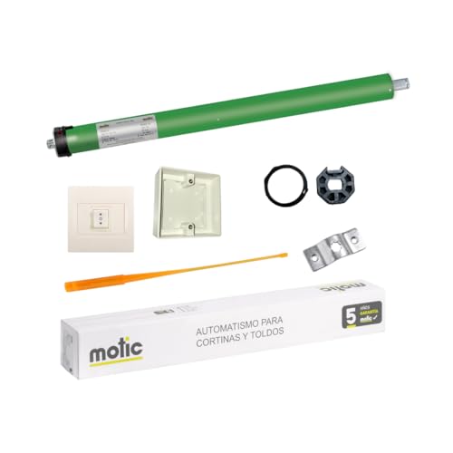 MOTIC - Mot 13 - Motor para estores enrollables, tubo octogonal de 40 mm para persianas y estores, Motores para automatizar estores, persiana electrica interior. Hasta 30 KG