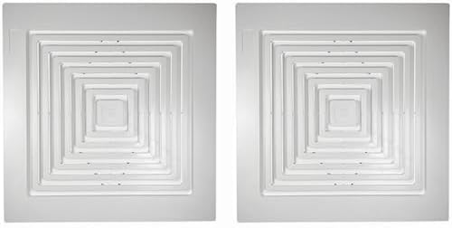 2-Pack 97011723 Bathroom Ceiling Fan Grille with Springs Replacement Parts for Square Ceiling or Wall-Mount Exhaust Fan Cover Fits Models 663, 670, 671, 675, 688, 689, Ventilation Fan - Plastic White