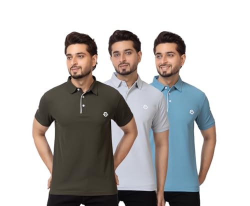Image of OSCILLATE Summer Casual Wear Polycotton Polo Tshirt || Collared Neck Half Sleeve Solid T-Shirt for Men