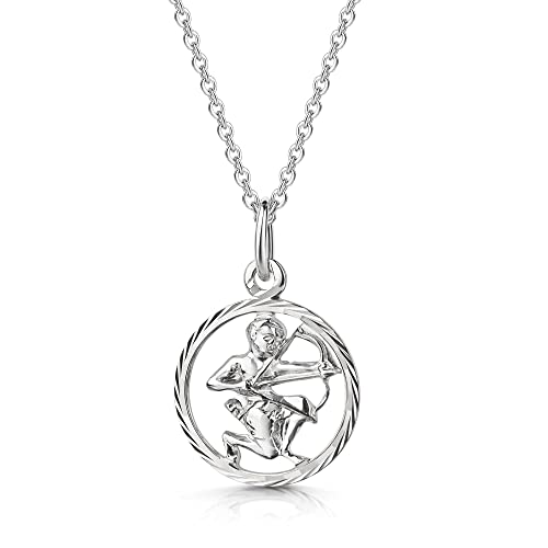 Pendentif Sagittaire en argent sterling 925 avec chaine délicate