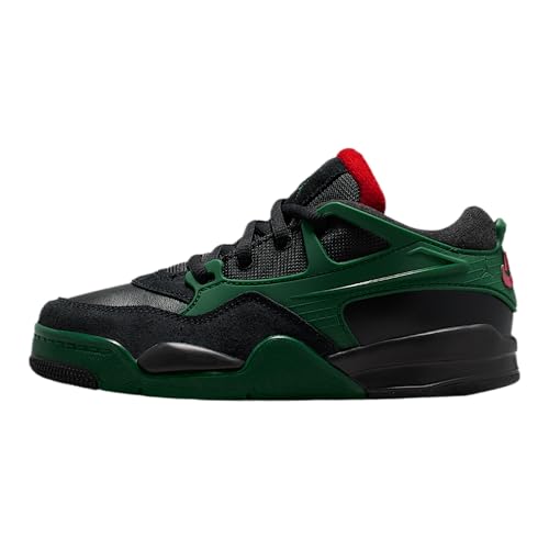 Jordan 4 RM Little Kids' Shoes (Black/Gorge Green/Varsity Red) - Main Image