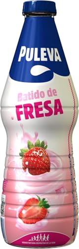 Puleva - Batido Puleva de Fresa, Rico en Calcio, Proteínas y Vitamina D, Sin Gluten, Bebida Láctea Nutritiva, Para Desayuno y Merienda, Indicado para Niños y Familias, Botella de 1 L (Paquete de 6)