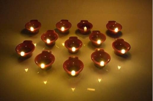 Water Sensor Eco-Friendly Led Diyas Candle E-Diya, Warm Orange Ambient Lights, Battery Operated Led Candles for Home Decor, Festivals Decoration Diwali Lights (6) Plastic, Pack of 1 (12) (B0CKY53YS3) Amazon Price History, Amazon Price Tracker