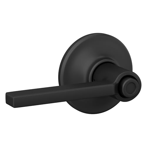 Schlage F40 LAT 622 COH Latitude Door Lever with Cohen Trim, Bed & Bath Privacy Lock, Matte Black by SCHLAGE - Image 6