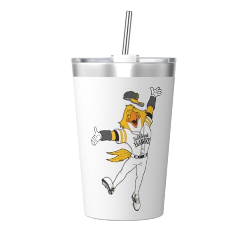 タンブラー 福岡ソフトバンクホークス 水筒 ストローカップ マグボトル コップ 340ml ストロー付き 魔法瓶 真空断熱 保温保冷 コーヒー おしゃれ 直飲み 車用 子供 遠足 通勤 通学