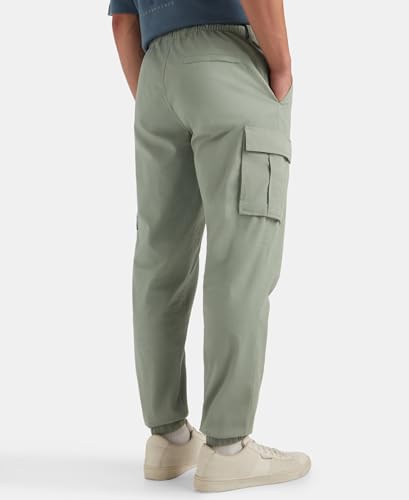 Image of Jockey Groove MZ10 Men Super Combed Cotton Woven Regular Fit Cargo Jogger with Seven Pockets