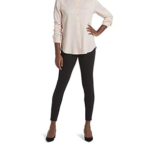 No-Nonsense-Womens-Classic-Indigo-Denim-Jean-Leggings No Nonsense Classic Denim Leggings-Jeggings for Women with Real Back Pockets, High Waisted Stretch Jeans, Black, Medium