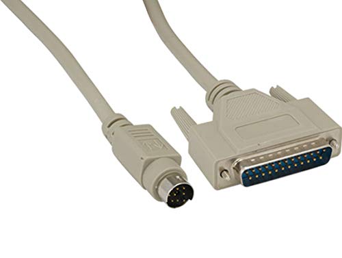 Cable Leader 6ft Mini-DIN8 Male to DB25 Male MAC to Imagewriter I Printer Cable