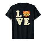 Hamburger Love Spelled Out With Heart Graphic T-Shirt