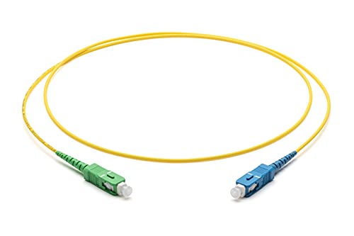 Corning Câble patch en fibre de verre 2,0 mm - Singlemode : SC APC Simplex vers SC UPC Simplex Simplex, 3 m (Jaune) Cover