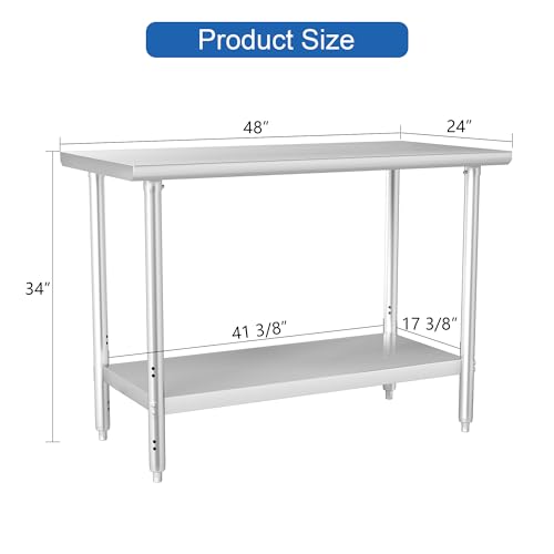 Image of Hardura Stainless Steel Work Table 24x48 Inches
