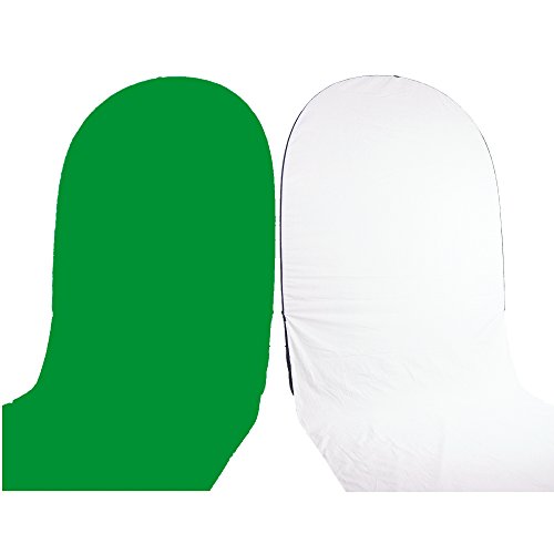 PhotoSEL BK21CWG Faldón para Fondo Plegable de 1,5m ×2m, Blanco/Verde