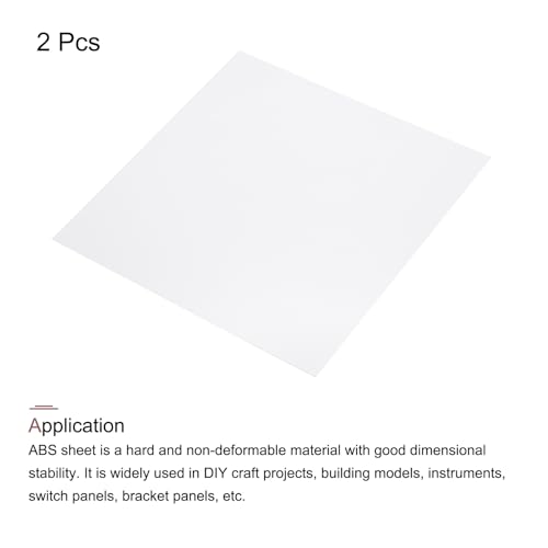 Image of MECCANIXITY White ABS Plastic Sheet 8 x 8 x 0.04 Inch for Building Model, DIY Crafts, Panel, Pack of 2 Pcs