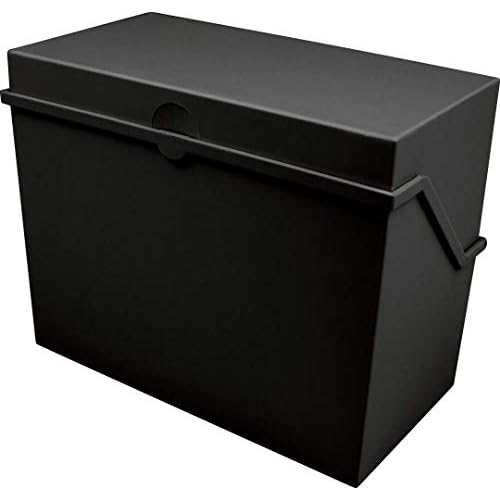 helit H6214595 - Karteikarten Box „the index“ DIN A5 quer, Kleinkartei schwarz für ca. 500 Karten