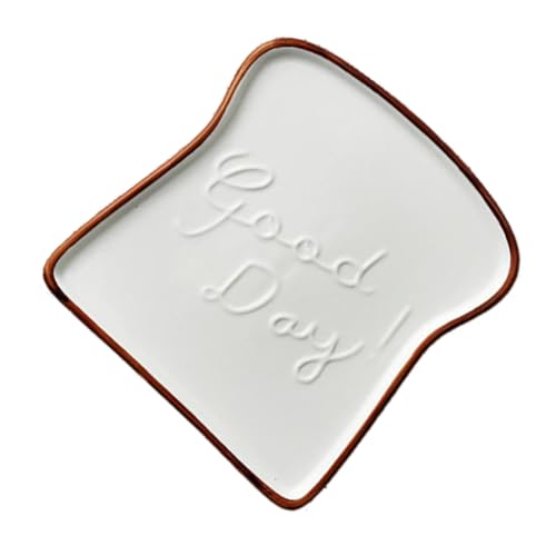 SOLUSTRE Creative Ceramic Breakfast Plate Fun Toast Shaped Dish for Noodles Sushi and More for Dining Random Color Random Color