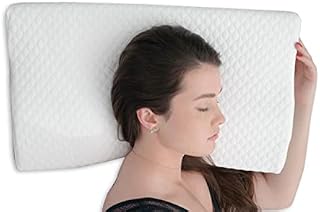 Homeworths Memory foam pillow, Side sleeper pillow, Orthopedic pillow, Cervical pillow for neck pain, Latex pillow, Neck pain relief pillow, neck pillow, Snore pillow,Extra bamboo pillow cover, White