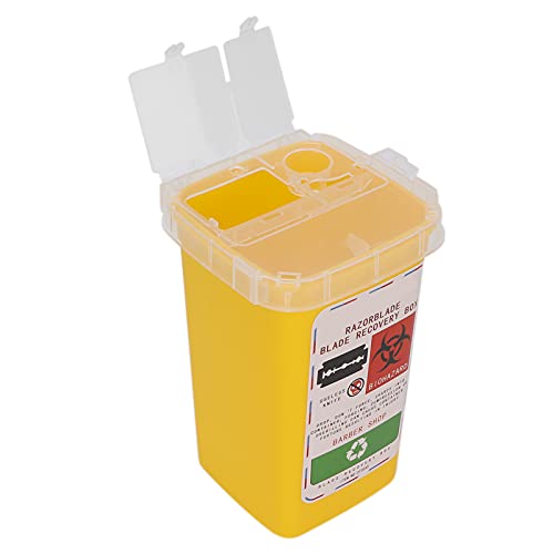 Sharps Container for Home and Salon, Blade Disposal Box, Blade Storage Box, Disposal Blade Container Small Portable Box Blade Disposal Collect Box (Yellow)