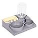 dPois 3-in-1 Plastic Cat Bowls with Water Dispenser Slow Feeder for Bloat Prevention Hydroponic Soilless Planter for Cat Grass Grey One Size