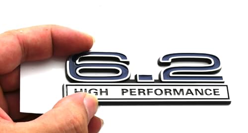 Image of 2pcs 6.2 Liter High Performance Engine Emblems Badge 3D Decals Stickers Cars Trucks (Chrome Blue)
