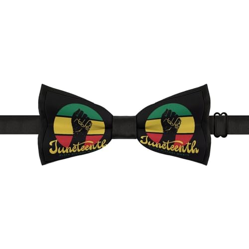 GoasNei Juneteenth Since 1865 Celebrate Freedom Afican Bow Tie for Men Adjustable Necktie Funny Tie Neck Ties for Weddings Party
